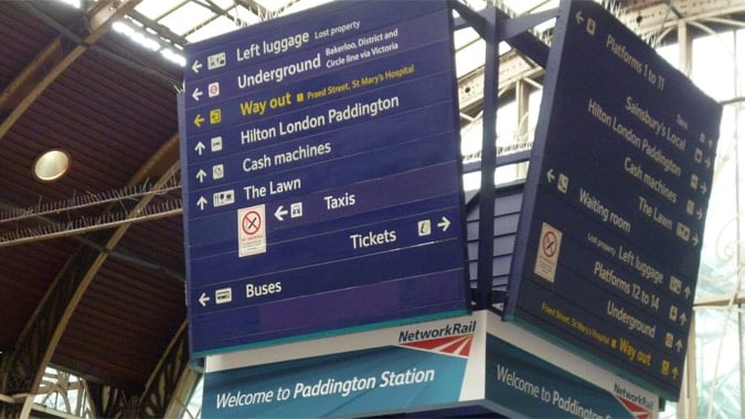 Paddington Station and wayfinding signage design