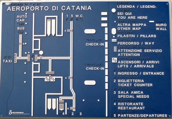 Aeroporto Catania in Sicily airport signage