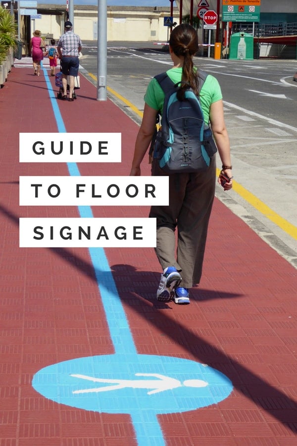 Floor signs and using lines on sidewalks, walkways and pavements
