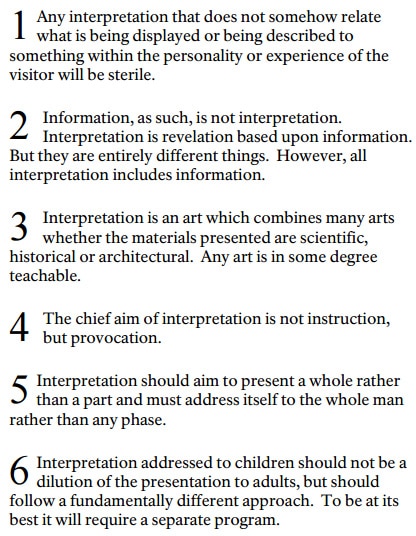 Freeman Tilden principles for defining What is Heritage Interpretation